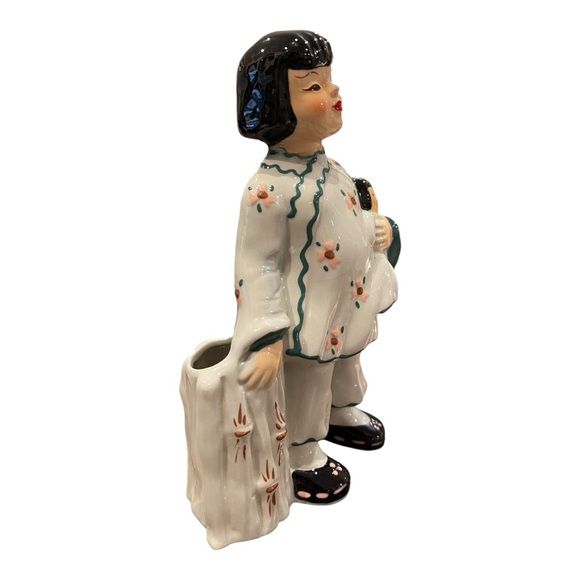 1950’s Asian Girl Holding Doll Figurine from Florence Ceramics of Napa Valley - Picture 6 of 15